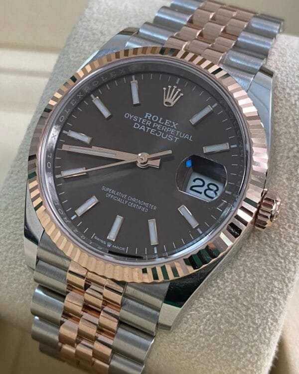 Rolex Steel & Everose Gold Datejust 36 - 2025 - Fluted Bezel - Chocolate Dial - Jubilee Bracelet - 126231 *FULL SET* - Image 5