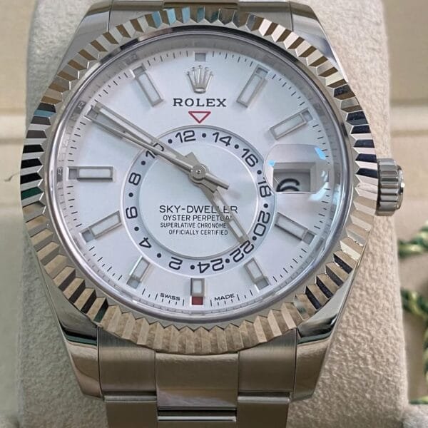 Rolex Steel Sky-Dweller - 2020- White Dial - Oyster Bracelet - 326934 *FULL SET* - Image 2