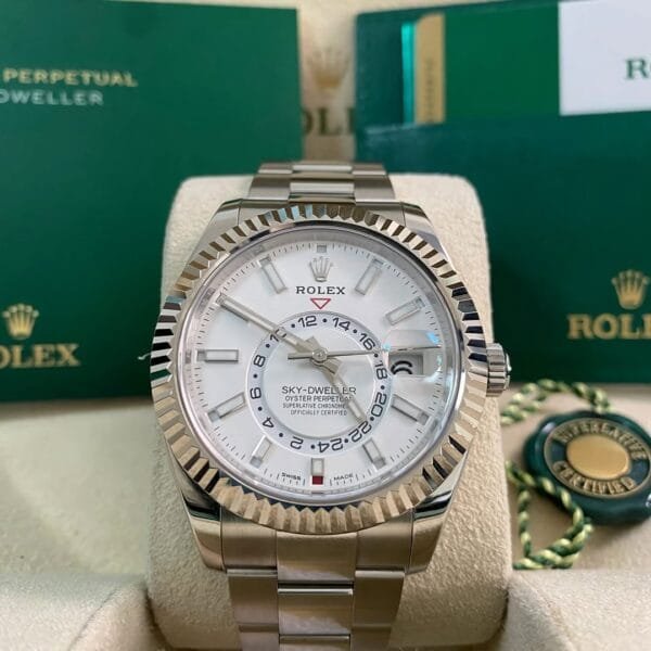 Rolex Steel Sky-Dweller - 2020- White Dial - Oyster Bracelet - 326934 *FULL SET* - Image 8