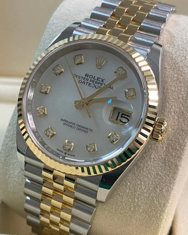 Rolex Yellow Gold Rolesor Datejust 36 - 2025 - Mother-of-Pearl Diamond Dial - Jubilee Bracelet - 126233 *FULL SET* - Image 6