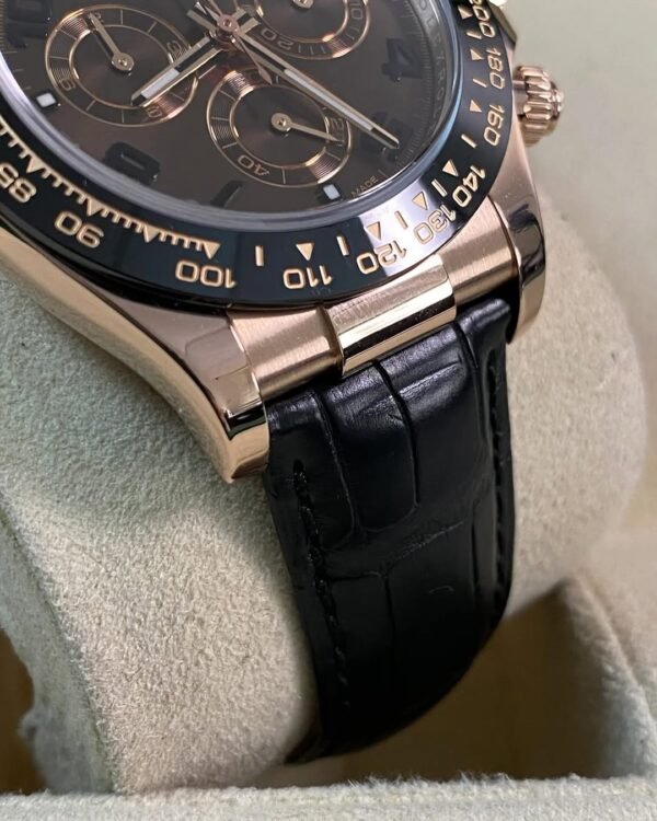 Rolex Everose Gold Cosmograph Daytona - 2015- Chocolate Dial - Leather Strap - 116515LN *FULL SET* - Image 11
