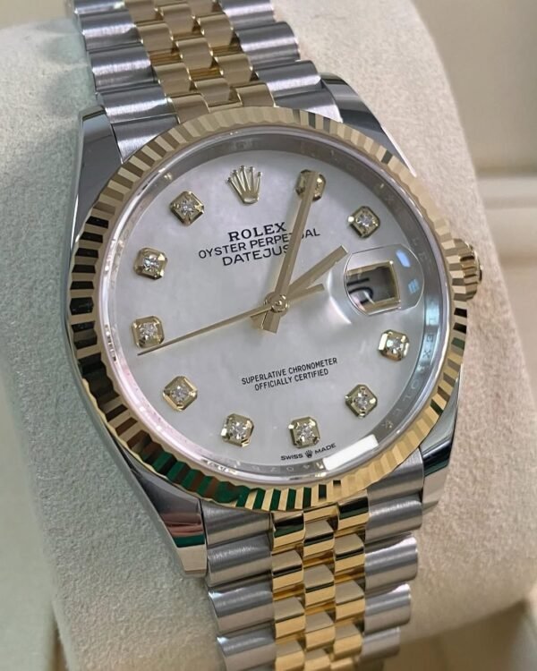 Rolex Yellow Gold Rolesor Datejust 36 - 2025 - Mother-of-Pearl Diamond Dial - Jubilee Bracelet - 126233 *FULL SET* - Image 3