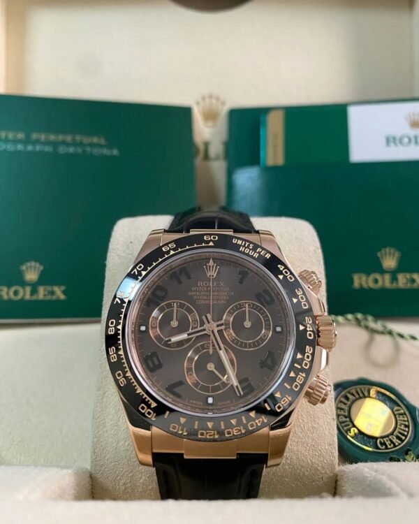 Rolex Everose Gold Cosmograph Daytona - 2015- Chocolate Dial - Leather Strap - 116515LN *FULL SET*