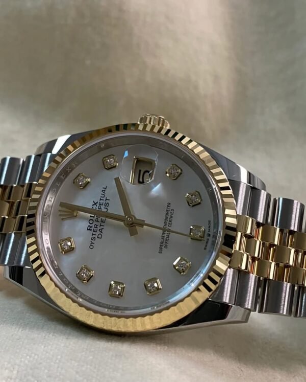 Rolex Yellow Gold Rolesor Datejust 36 - 2025 - Mother-of-Pearl Diamond Dial - Jubilee Bracelet - 126233 *FULL SET* - Image 4