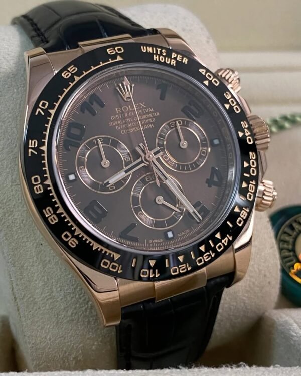 Rolex Everose Gold Cosmograph Daytona - 2015- Chocolate Dial - Leather Strap - 116515LN *FULL SET* - Image 8