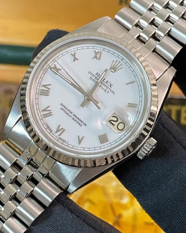Rolex Steel Datejust 36 - 1978 - Fluted Bezel - White Roman Dial - Jubilee Bracelet - 16014 - Image 8