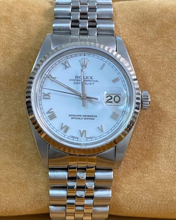 Rolex Steel Datejust 36 - 1978 - Fluted Bezel - White Roman Dial - Jubilee Bracelet - 16014 - Image 7