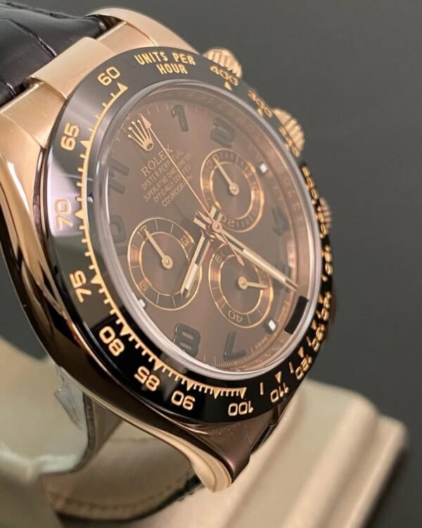 Rolex Everose Gold Cosmograph Daytona - 2015- Chocolate Dial - Leather Strap - 116515LN *FULL SET* - Image 6
