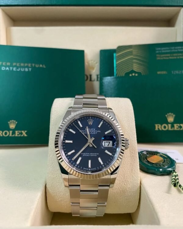 Rolex Steel Datejust 36 - 2025 - Fluted Bezel - Bright Blue Dial - Oyster Bracelet - 126234 *FULL SET*