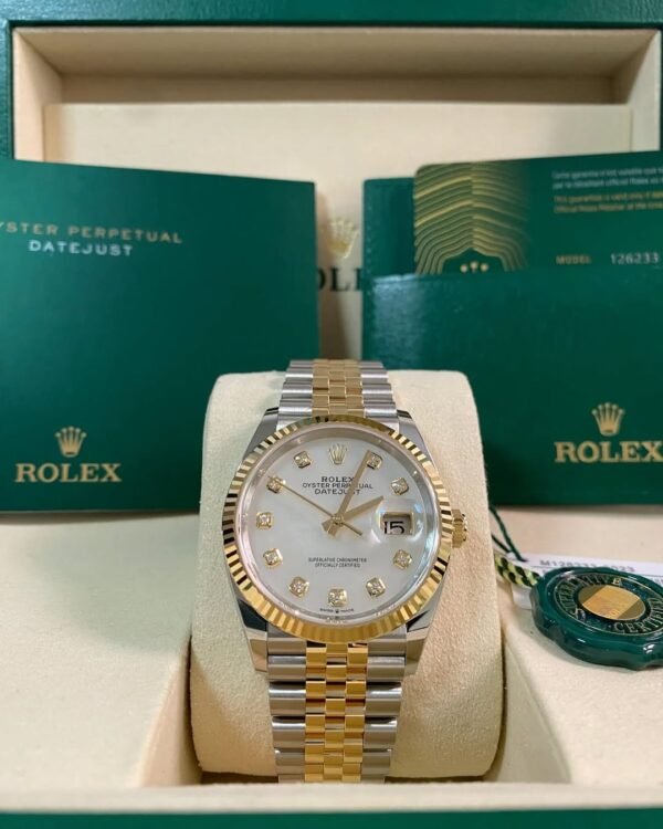 Rolex Yellow Gold Rolesor Datejust 36 - 2025 - Mother-of-Pearl Diamond Dial - Jubilee Bracelet - 126233 *FULL SET*