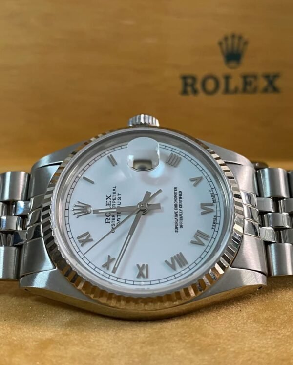 Rolex Steel Datejust 36 - 1978 - Fluted Bezel - White Roman Dial - Jubilee Bracelet - 16014 - Image 6