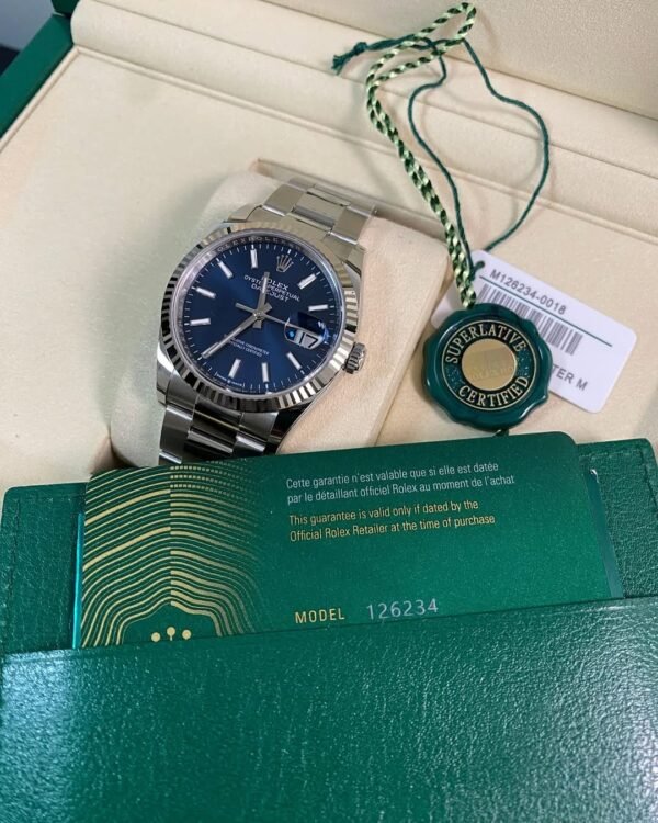 Rolex Steel Datejust 36 - 2025 - Fluted Bezel - Bright Blue Dial - Oyster Bracelet - 126234 *FULL SET* - Image 10