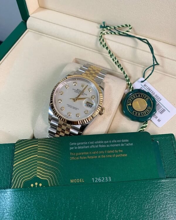 Rolex Yellow Gold Rolesor Datejust 36 - 2025 - Mother-of-Pearl Diamond Dial - Jubilee Bracelet - 126233 *FULL SET* - Image 9