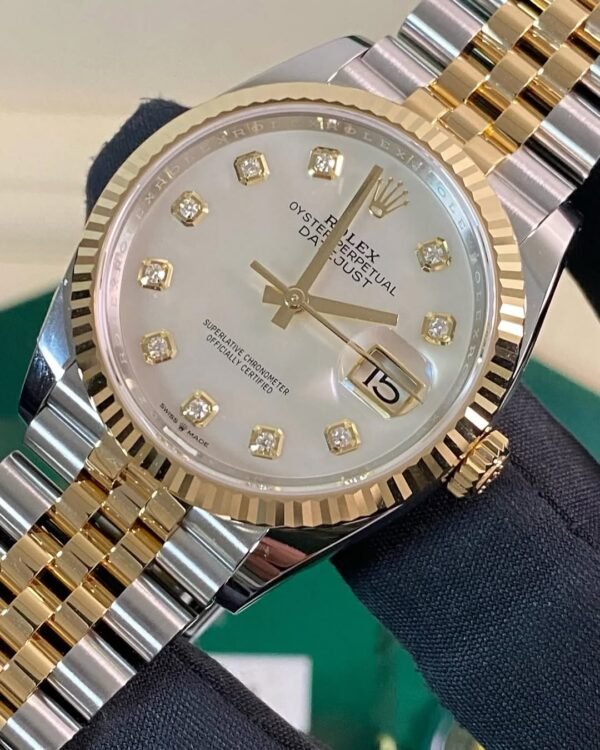 Rolex Yellow Gold Rolesor Datejust 36 - 2025 - Mother-of-Pearl Diamond Dial - Jubilee Bracelet - 126233 *FULL SET* - Image 11