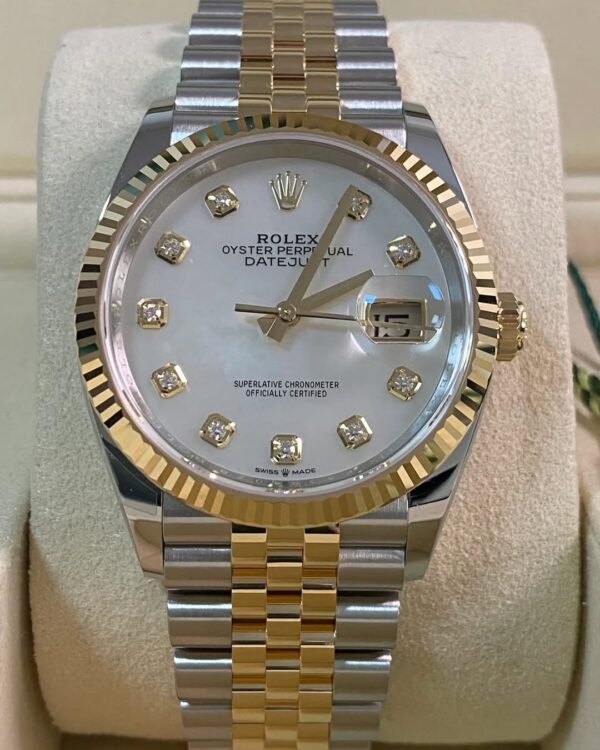 Rolex Yellow Gold Rolesor Datejust 36 - 2025 - Mother-of-Pearl Diamond Dial - Jubilee Bracelet - 126233 *FULL SET* - Image 13