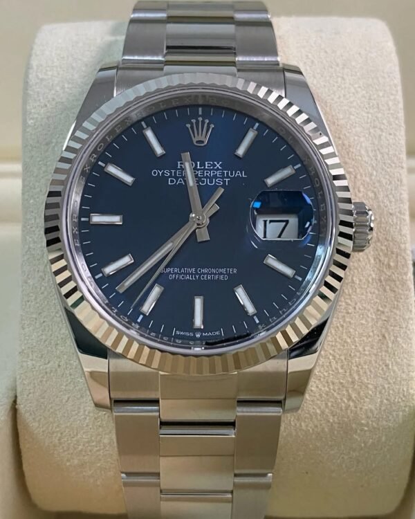 Rolex Steel Datejust 36 - 2025 - Fluted Bezel - Bright Blue Dial - Oyster Bracelet - 126234 *FULL SET* - Image 12