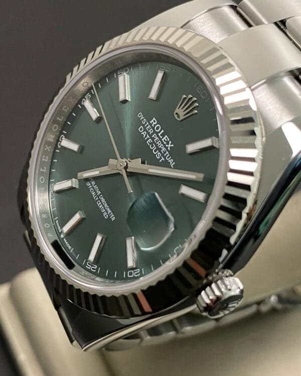 Rolex Steel Datejust 41 - 2025 - Fluted Bezel - Mint Green Dial - Oyster Bracelet - 126334 *FULL SET* - Image 4