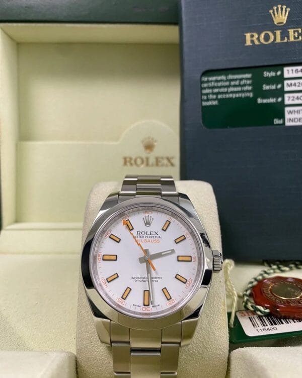 Rolex Milgauss - Milgauss - White & Orange Accents Dial - 116400 *OPEN CARD* - Image 11