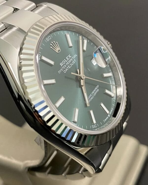 Rolex Steel Datejust 41 - 2025 - Fluted Bezel - Mint Green Dial - Oyster Bracelet - 126334 *FULL SET* - Image 3
