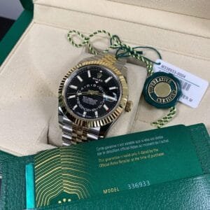 Rolex Yellow Gold Rolesor Sky-Dweller - 2025 - Black Dial - Jubilee Bracelet - 336933 *FULL SET*