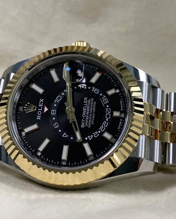 Rolex Yellow Gold Rolesor Sky-Dweller - 2025 - Black Dial - Jubilee Bracelet - 336933 *FULL SET* - Image 6