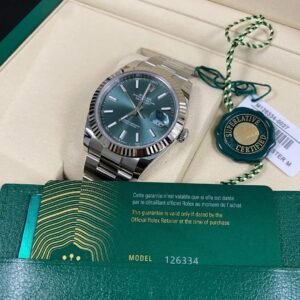 Rolex Steel Datejust 41 - 2025 - Fluted Bezel - Mint Green Dial - Oyster Bracelet - 126334 *FULL SET*