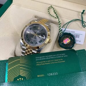 Rolex Steel & Yellow Gold Datejust 41 - 2024 - Fluted Bezel - “Wimbledon” Dial - Jubilee Bracelet - 126333 *FULL STICKERS*