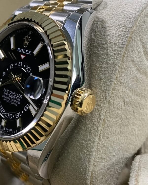 Rolex Yellow Gold Rolesor Sky-Dweller - 2025 - Black Dial - Jubilee Bracelet - 336933 *FULL SET* - Image 10