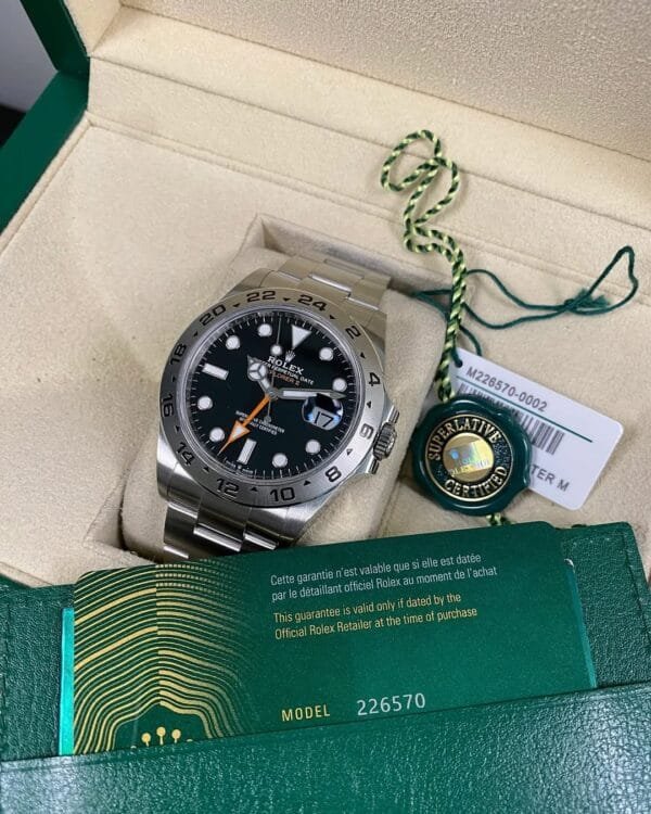 Rolex Oystersteel Explorer II - 2025 - Black Dial - Oyster Bracelet - 226570 *FULL SET*