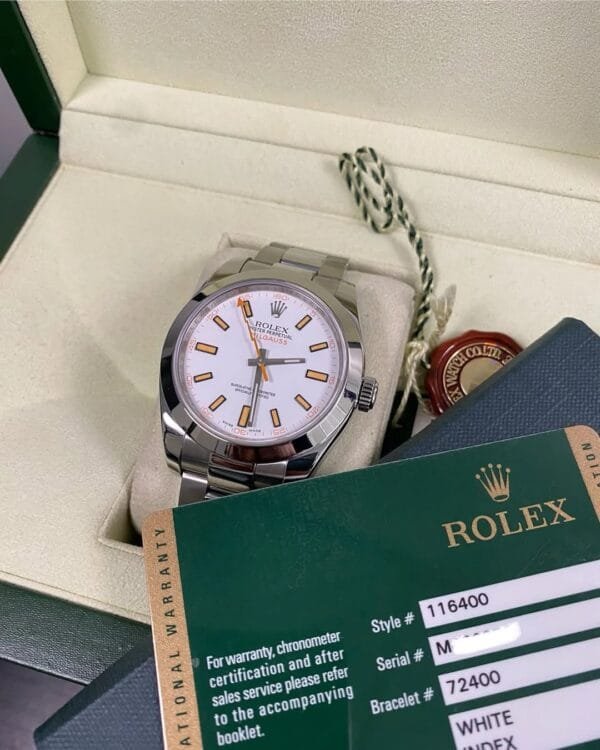 Rolex Milgauss - Milgauss - White & Orange Accents Dial - 116400 *OPEN CARD*