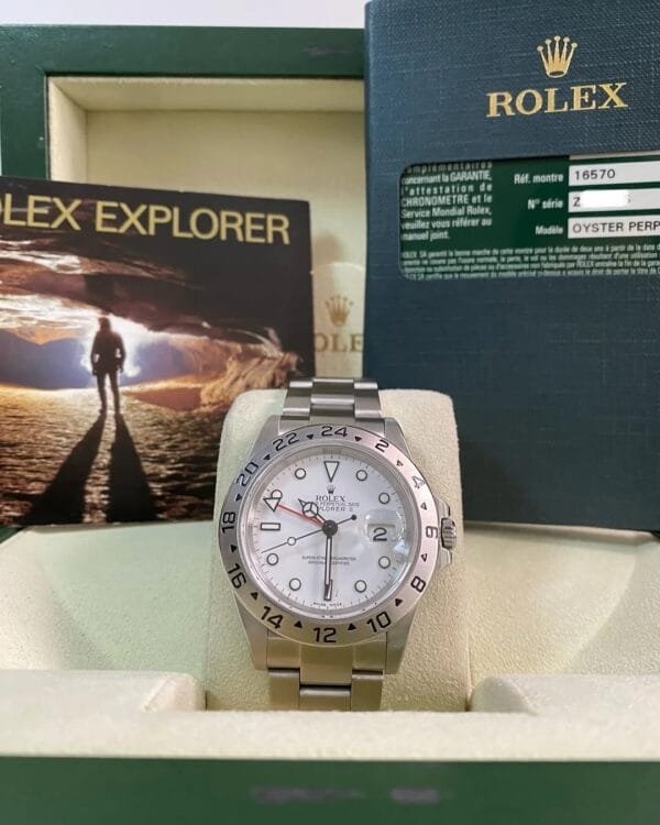 Rolex Steel Oyster Perpetual Explorer II - Z serial - “Polar” - No Holes Case - 16570 *FULL SET*