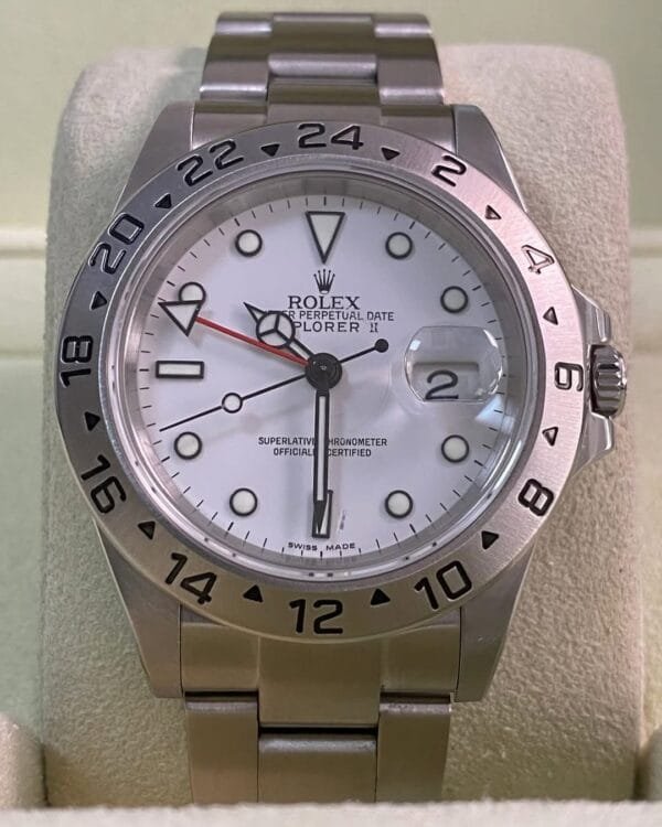 Rolex Steel Oyster Perpetual Explorer II - Z serial - “Polar” - No Holes Case - 16570 *FULL SET* - Image 11