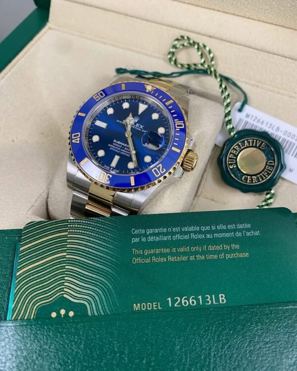 Rolex Steel & Yellow Gold Submariner Date - 2021 - “Bluesy” Blue Bezel - Blue Dial - 126613LB *FULL SET* - Image 12