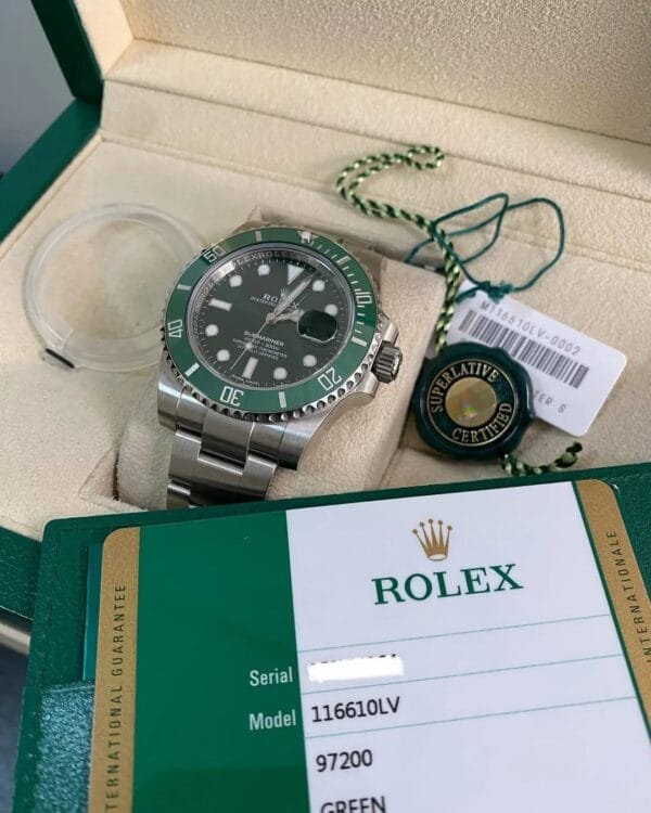 Rolex Steel Submariner Date - 2018 - “Hulk” - 116610LV *FULL STICKERS* - Image 9