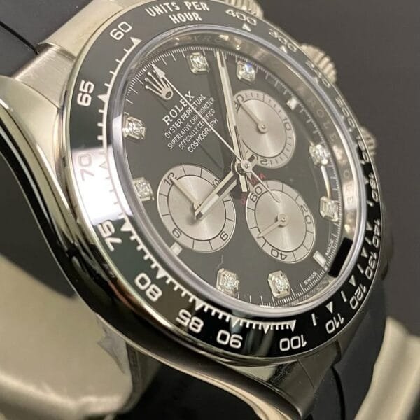 Rolex White Gold Cosmograph Daytona - 2024 - Black Diamond Dial - Oysterflex - 126519LN *FULL SET* - Image 6