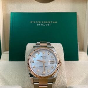 Rolex Steel & Everose Gold Datejust 36 - Fluted Bezel - Mother-of-Pearl Diamond Dial - Oyster Bracelet - 116231