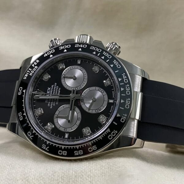 Rolex White Gold Cosmograph Daytona - 2024 - Black Diamond Dial - Oysterflex - 126519LN *FULL SET* - Image 5