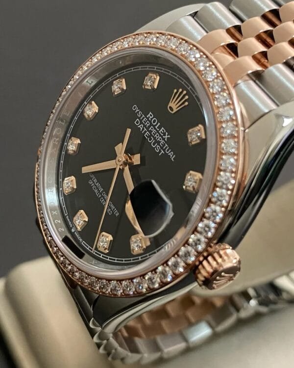 Rolex Everose Rolesor Datejust 36 - 2025 - Diamond Bezel - Black Diamond Dial - Jubilee Bracelet - 126281RBR *FULL SET* - Image 6