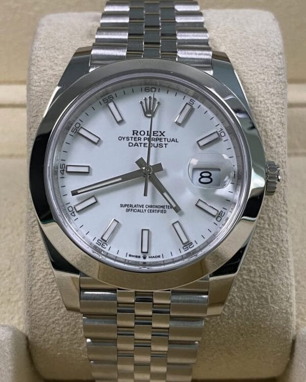 Rolex Steel Datejust 41 - 2025 - Smooth Bezel -White Index Dial - Jubilee Bracelet - 126300 *FULL SET* - Image 3