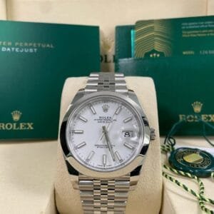 Rolex Steel Datejust 41 - 2025 - Smooth Bezel -White Index Dial - Jubilee Bracelet - 126300 *FULL SET*