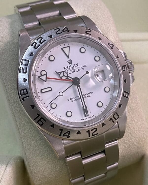 Rolex Steel Oyster Perpetual Explorer II - Z serial - “Polar” - No Holes Case - 16570 *FULL SET* - Image 7