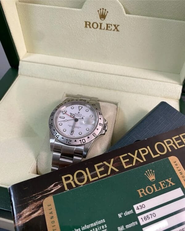 Rolex Steel Oyster Perpetual Explorer II - Z serial - “Polar” - No Holes Case - 16570 *FULL SET* - Image 6