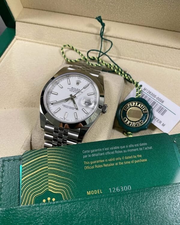 Rolex Steel Datejust 41 - 2025 - Smooth Bezel -White Index Dial - Jubilee Bracelet - 126300 *FULL SET* - Image 2
