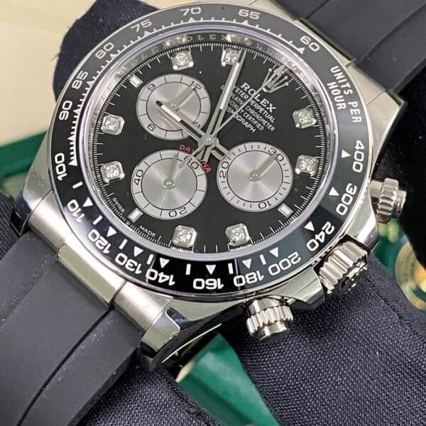 Rolex White Gold Cosmograph Daytona - 2024 - Black Diamond Dial - Oysterflex - 126519LN *FULL SET* - Image 8