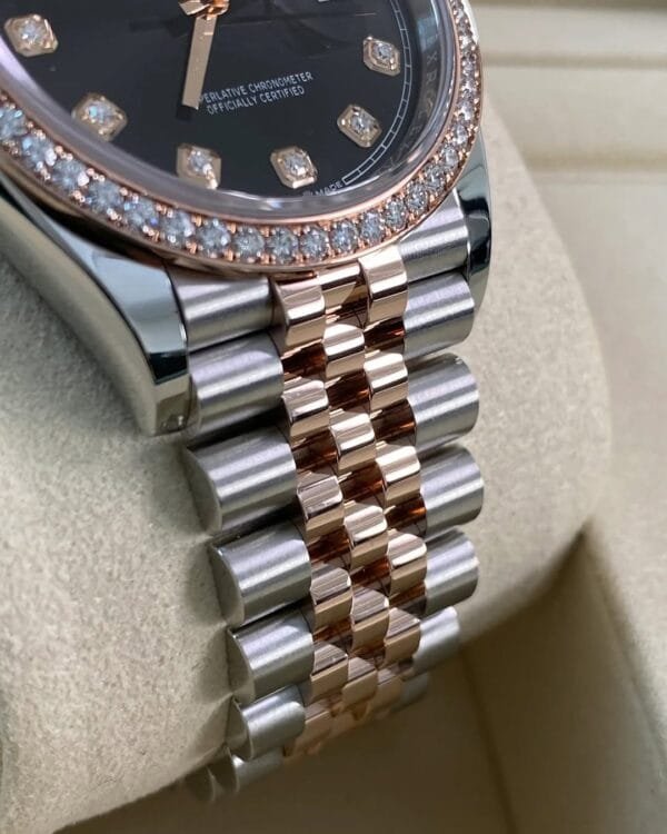 Rolex Everose Rolesor Datejust 36 - 2025 - Diamond Bezel - Black Diamond Dial - Jubilee Bracelet - 126281RBR *FULL SET* - Image 3