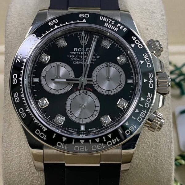 Rolex White Gold Cosmograph Daytona - 2024 - Black Diamond Dial - Oysterflex - 126519LN *FULL SET* - Image 2