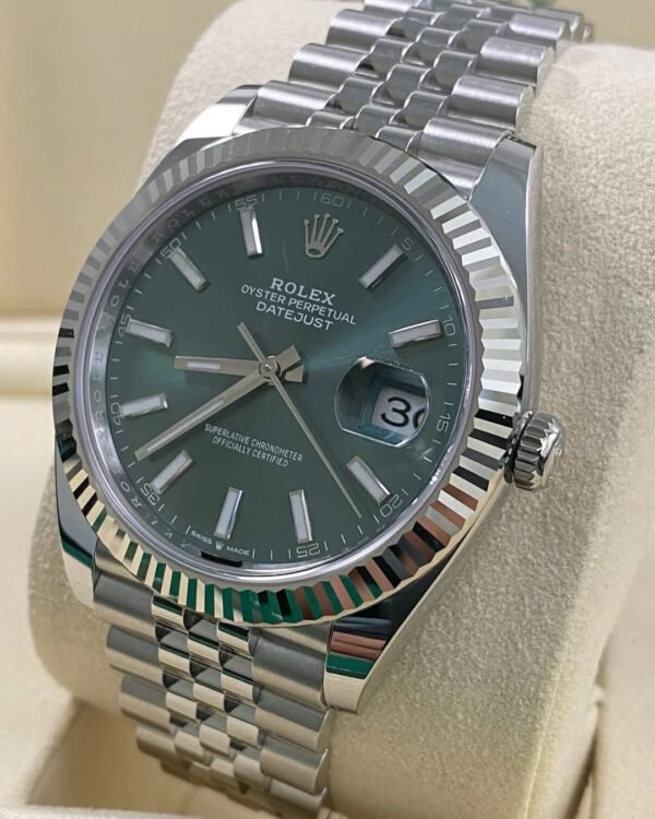 Rolex Steel Datejust 41 - 2025 - Fluted Bezel - Mint Green Dial - Jubilee Bracelet - 126334 *FULL SET* - Image 7