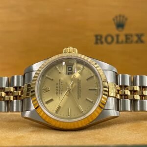 Rolex Steel & Yellow Gold Lady-Datejust 26 - K serial - Fluted Bezel - Champagne Index Dial - Jubilee Bracelet - 79173