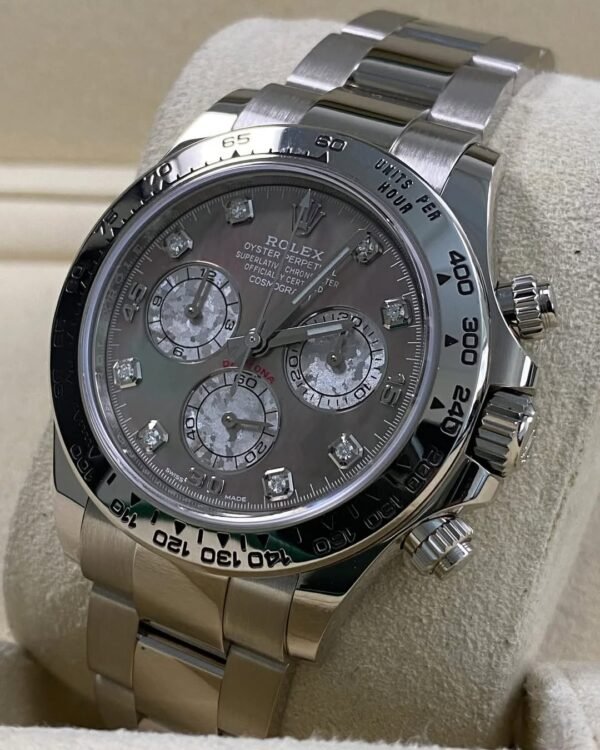 Rolex White Gold Cosmograph Daytona - 2020 - Tahitian Mother-Of-Pearl Diamond Dial - 116509 *FULL SET* - Image 7