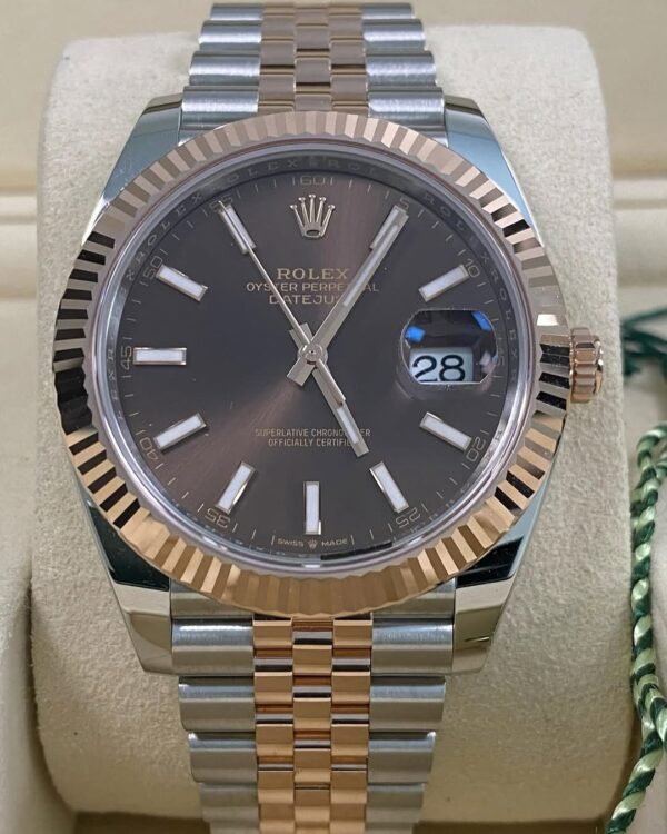 Rolex Steel & Everose Gold Datejust 41 - 2025 - Fluted Bezel - Chocolate Index Dial - Jubilee Bracelet - 126331 *FULL SET* - Image 6